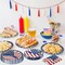 96PCS Vintage Patriotic Tableware Set for 24 Guests – American Flag Disposable Dinnerware with Plates, Napkins, Cups & Forks for 4th of July, Memorial Day & Veterans Day Celebrations